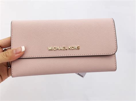 women's michael kors pink wallet|Michael Kors women's large wallets.